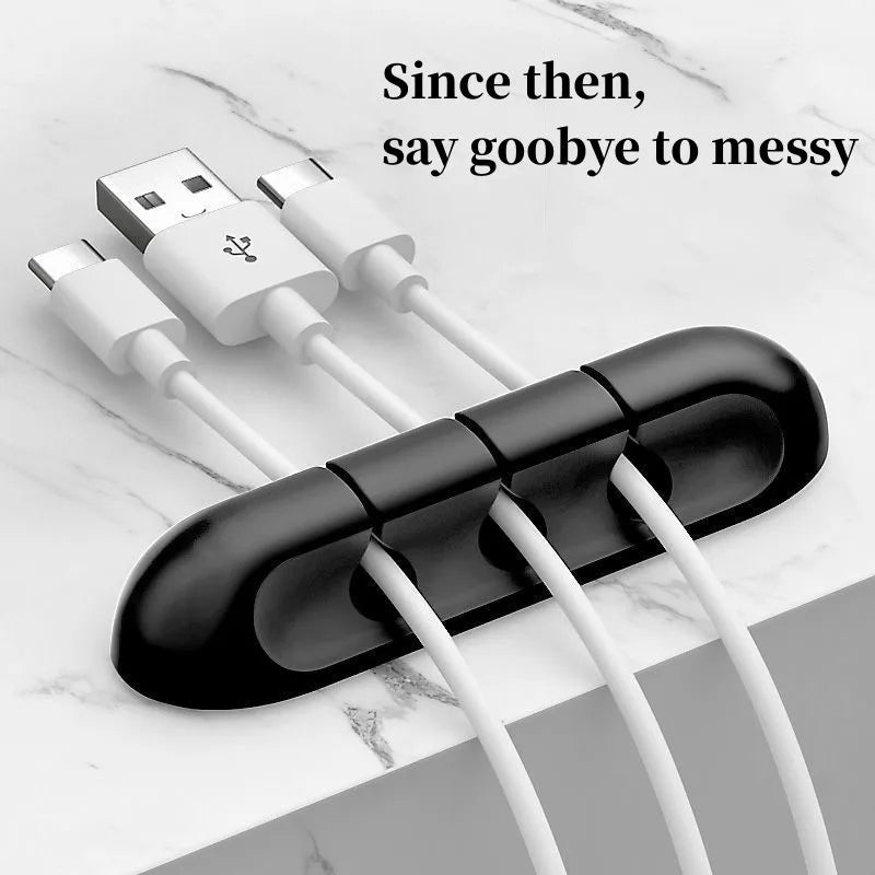 Organizador de Cabos USB em Silicone, Enrolador de Cabos USB para Carregamento, Suporte para Rato, Teclado e Auricular, Clipes Organizadores de Fios.