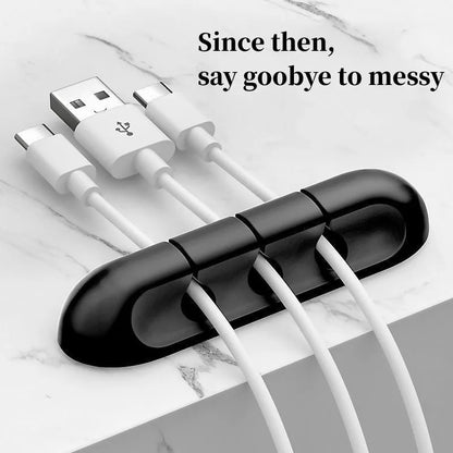 Organizador de Cabos USB em Silicone, Enrolador de Cabos USB para Carregamento, Suporte para Rato, Teclado e Auricular, Clipes Organizadores de Fios.