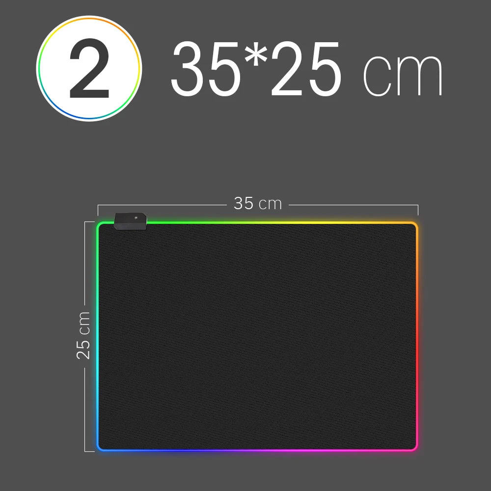 LED Light Mousepad RGB Keyboard Cover Desk-Mat Colorful Surface Mouse Pad Waterproof Multi-Size World Computer Gamer CS Dota