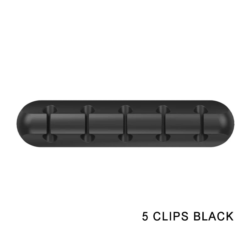 Organizador de Cabos USB em Silicone, Enrolador de Cabos USB para Carregamento, Suporte para Rato, Teclado e Auricular, Clipes Organizadores de Fios.