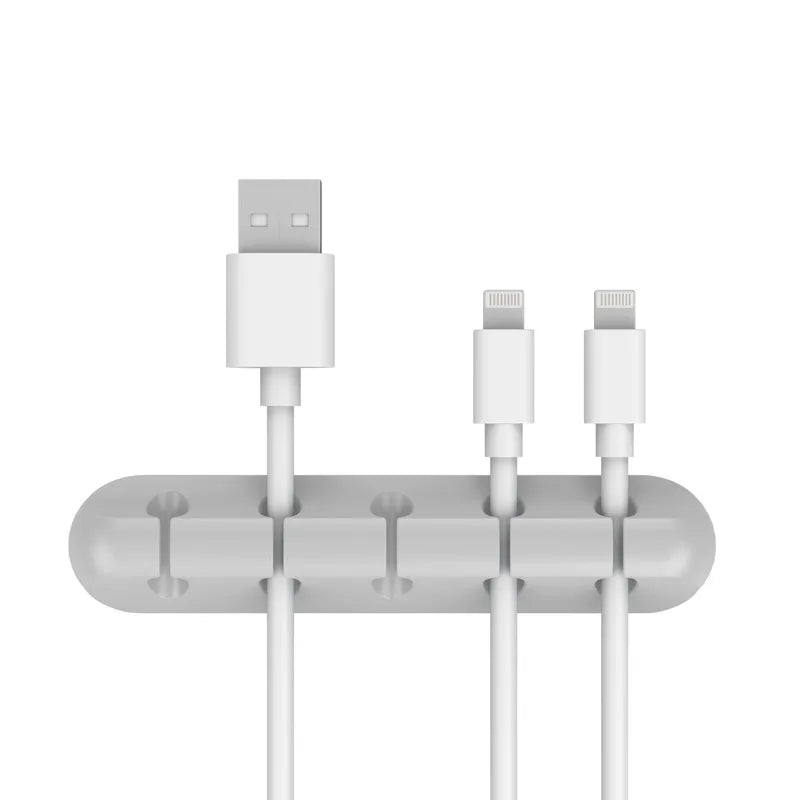 Organizador de Cabos USB em Silicone, Enrolador de Cabos USB para Carregamento, Suporte para Rato, Teclado e Auricular, Clipes Organizadores de Fios.