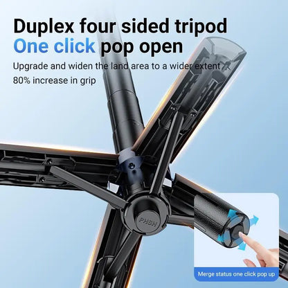 2026 New 3-In-1 Multifunctional Magnetic Mini Selfie Stick with 360° Rotation Compact Stylish Wireless Bluetooth Control Magnetic Phone Holder for Selfies Video Recording Vlogging Compatible with Most Phones Stabilizer Camera
